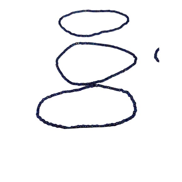 Set Of 5 Blue Beaded Stretch Bracelets For Women Wrist Accessories & Jewelry - Picture 2 of 3